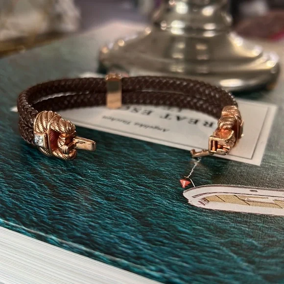 JUDITH RIPKA Rose Gold Sterling Leather Bracelet - Picture 5 of 6